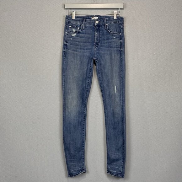 Mother Jeans Womens 26 The Looker Skinny Graffiti Girl Stretch Distressed Denim - Picture 1 of 15